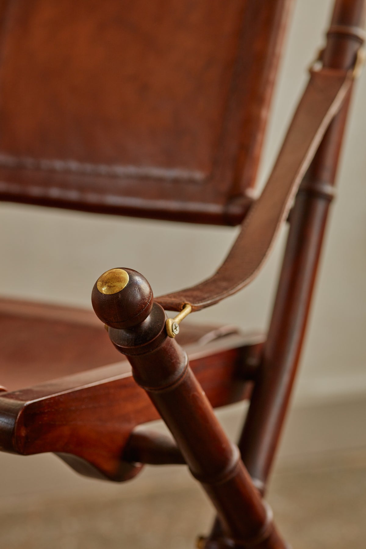 Pair of Folding Leather Safari Chairs