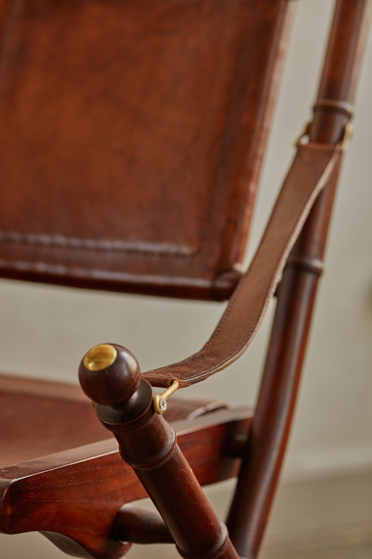 Pair of Folding Leather Safari Chairs