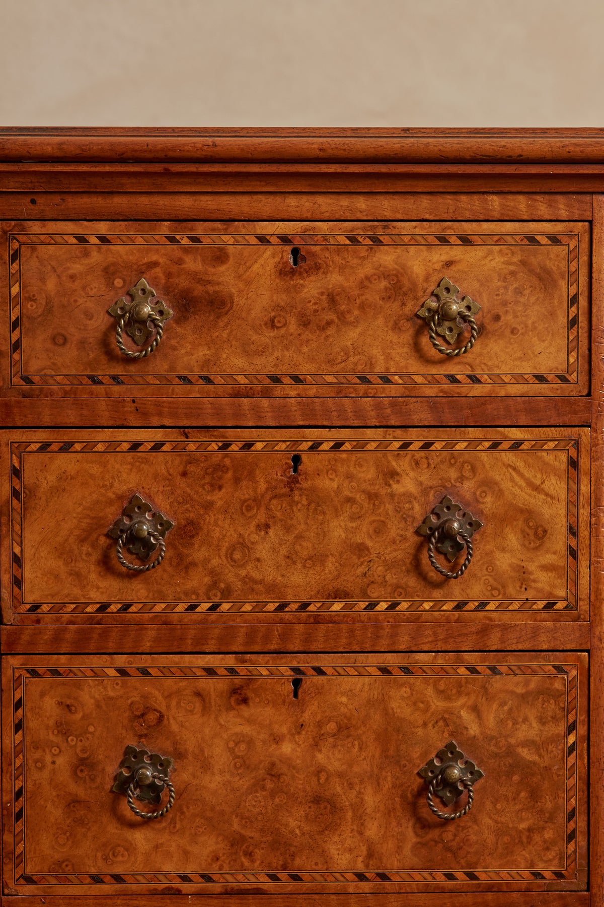 Burl Walnut Kneehole Desk