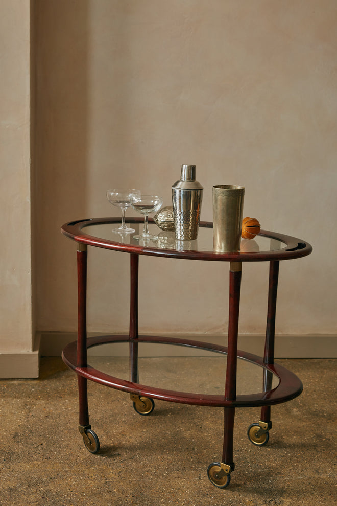 Timber and Brass Drinks Trolley by Paolo Buffa