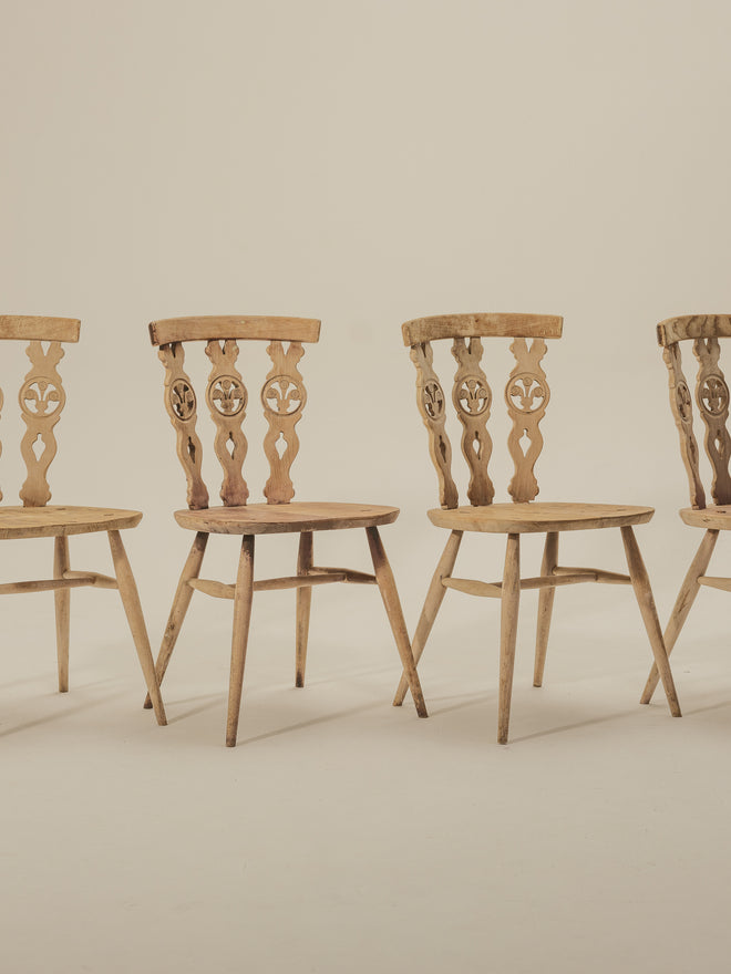 A Set of Four Bleached Ercol Dining Chairs