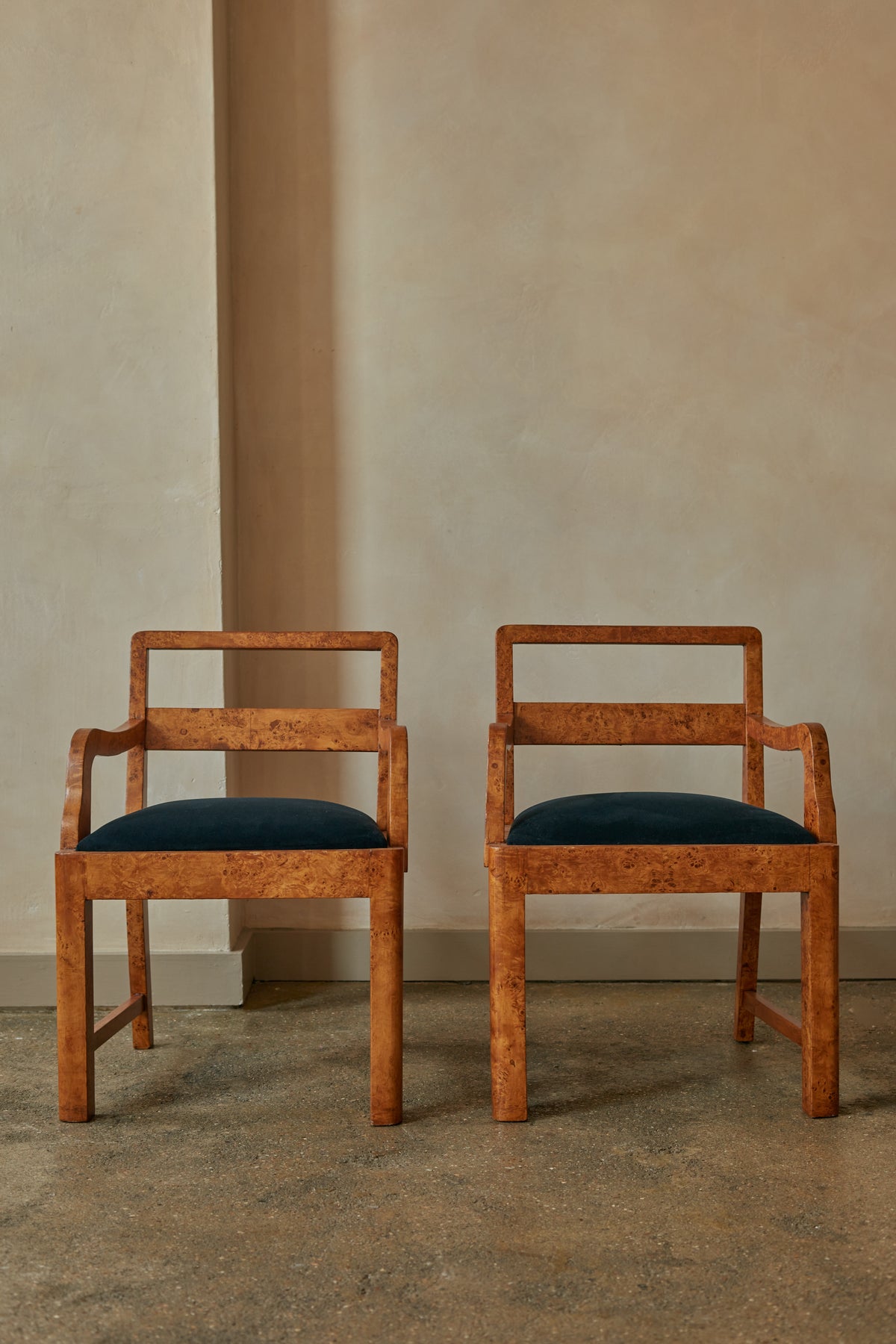 Pair Of Art Deco Maple Chairs