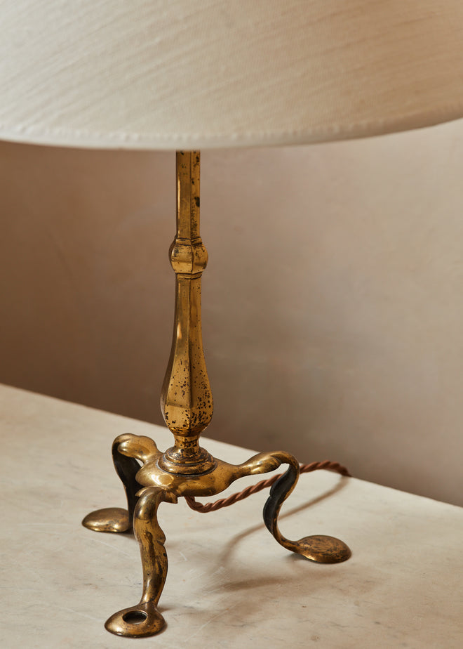 A Pair of Arts & Crafts Pullman Coach Brass Table Lamps