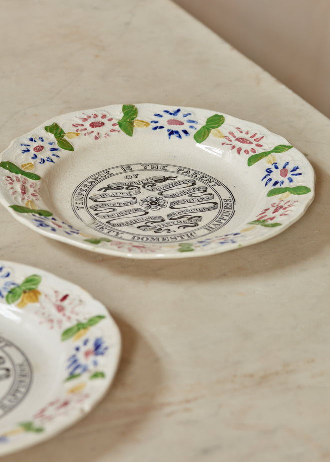 A pair of Staffordshire Pottery Plates