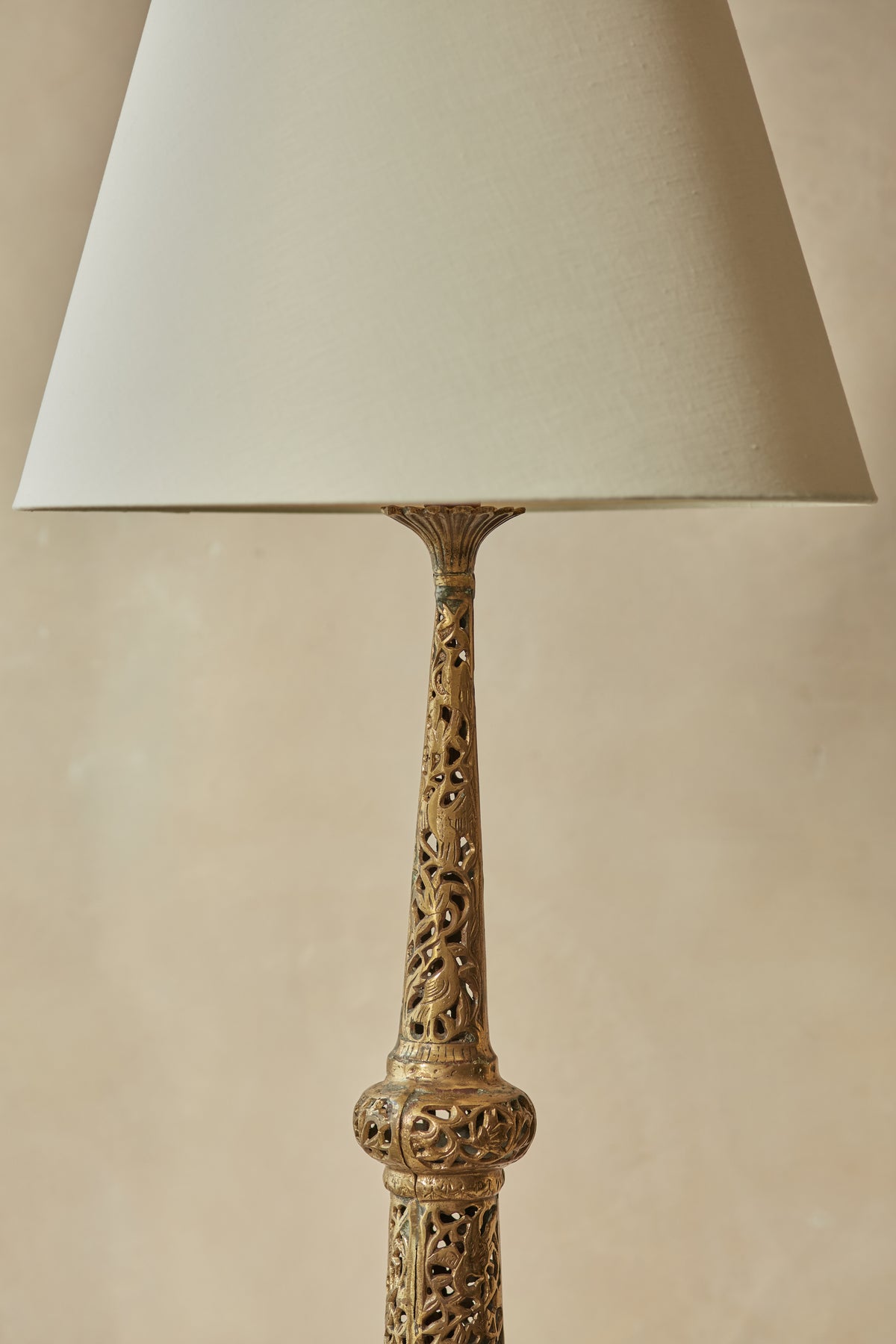 A Pair of Ornate Brass Gourd Lamp Bases