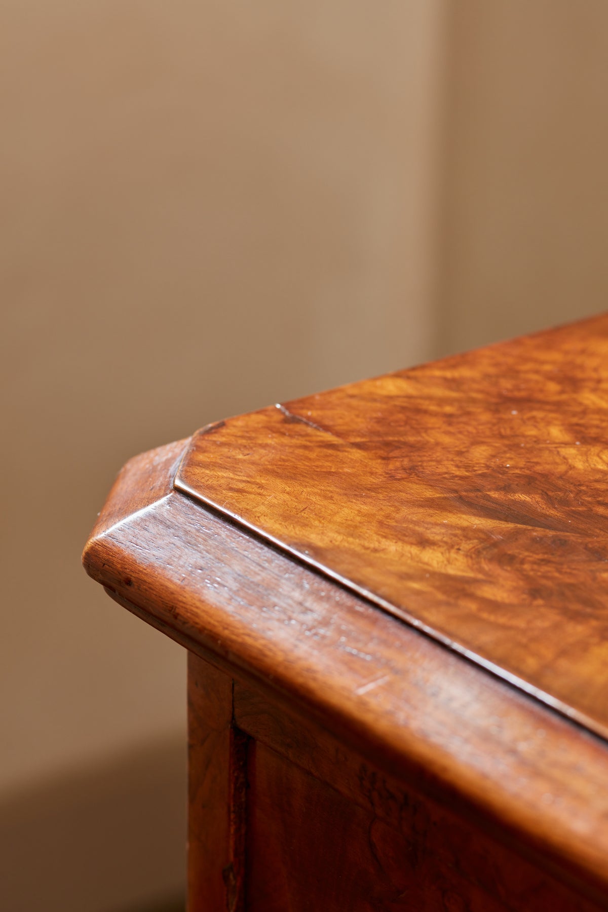 A Pair of Mid Century Burr Bedside Tables