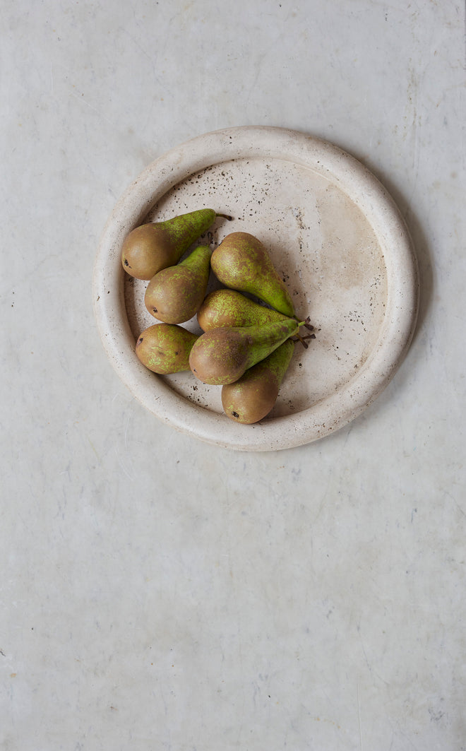 Round Decorative Travertine Tray