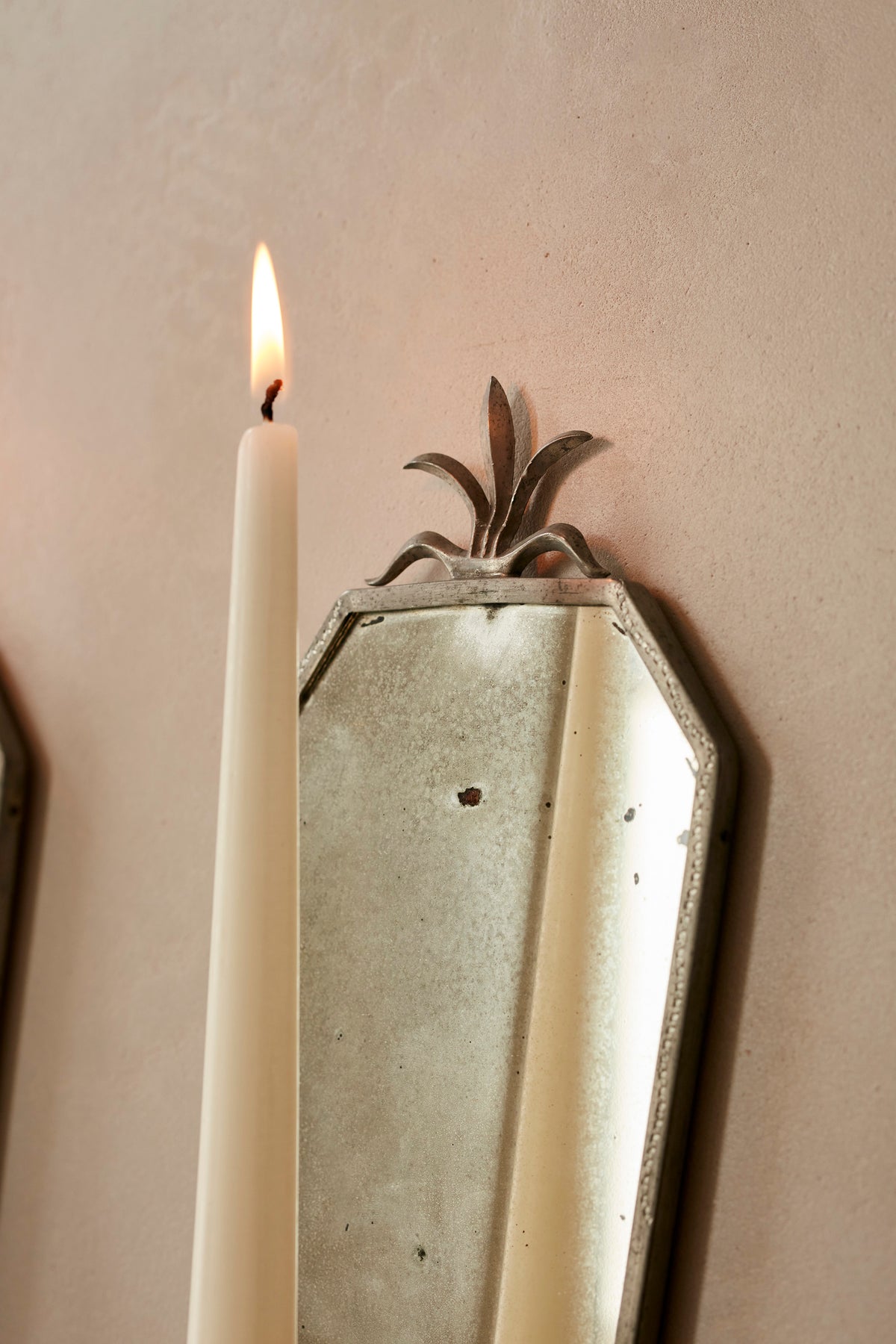 A Pair of Antique Swedish Mirrored Wall Candle Sconces