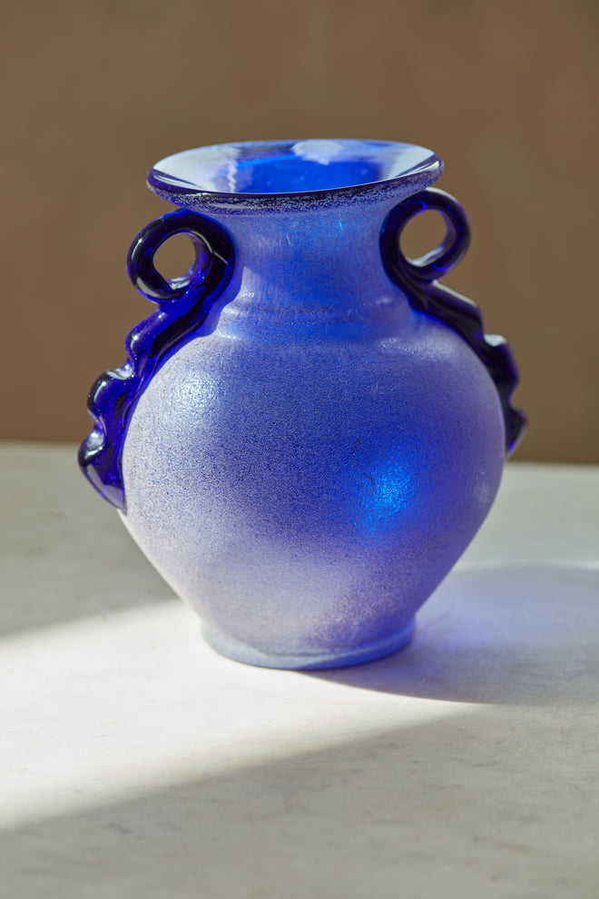 Murano Scavo Blue Vase
