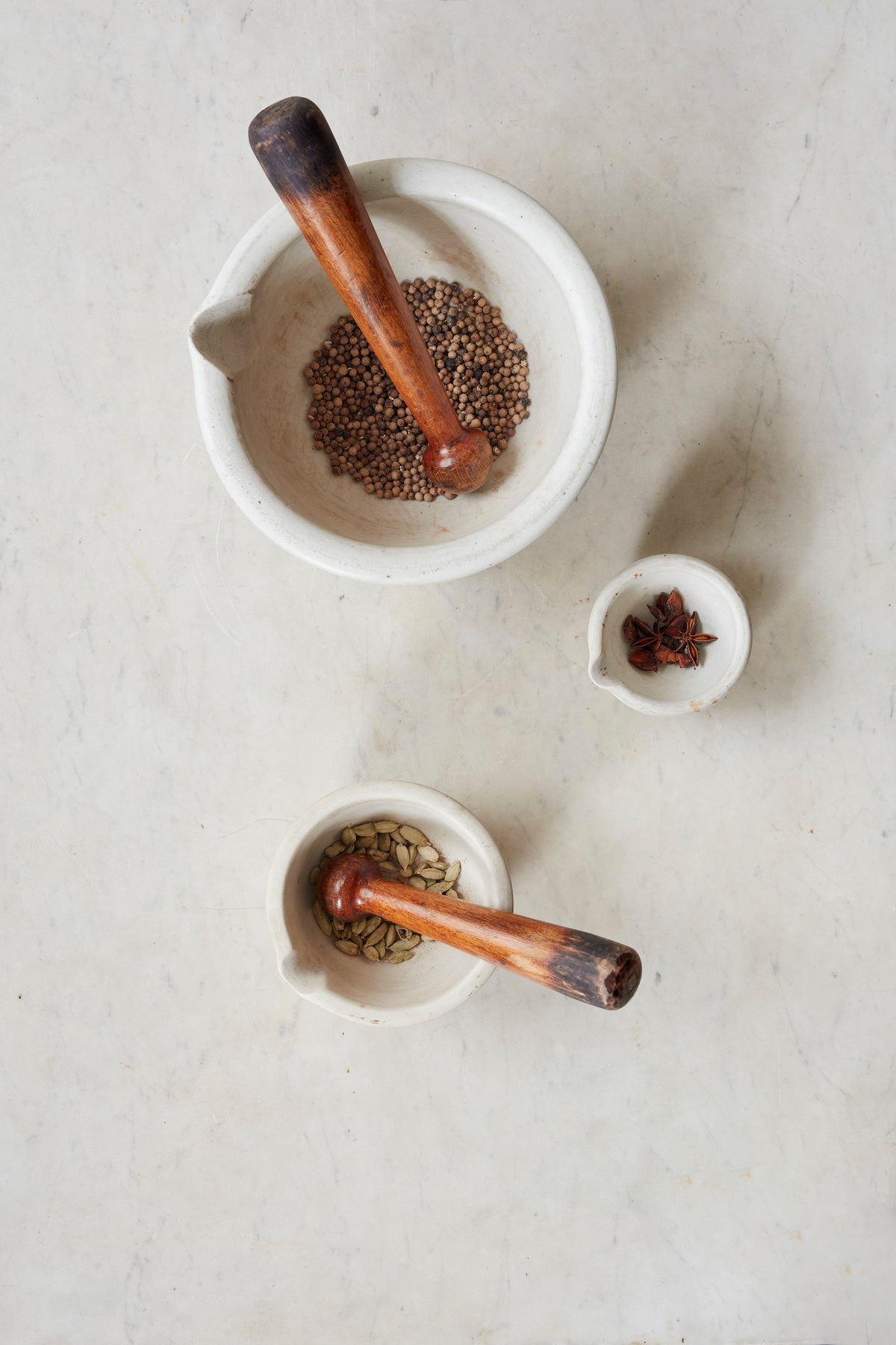 Antique Ceramic Pestle and Mortar Set