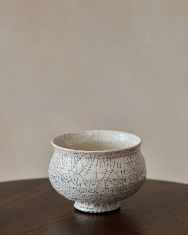 Japanese White Crackle Bowl