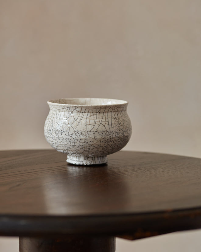 Japanese White Crackle Bowl