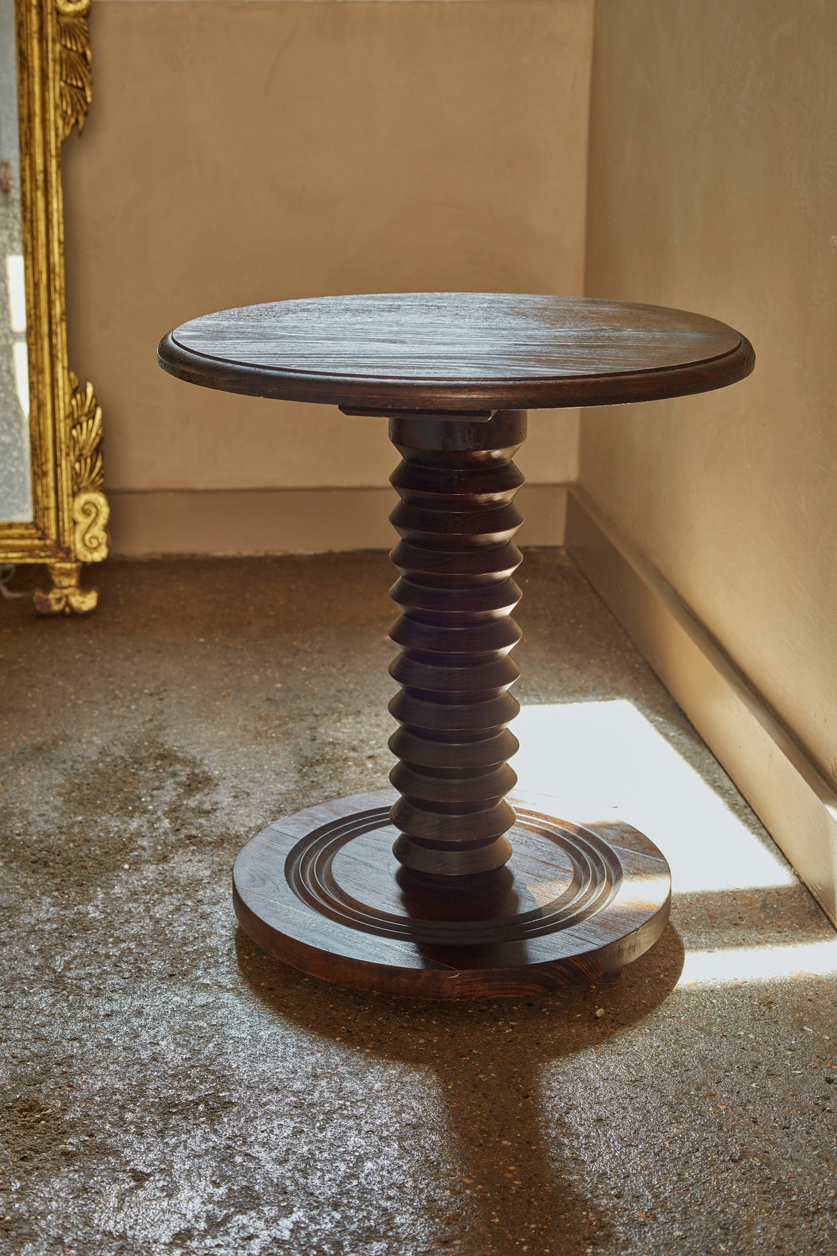 Charles Dudouyt Inspired Oak Gueridon Side Table