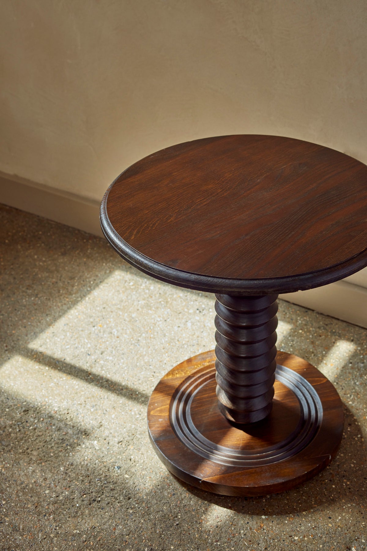 Charles Dudouyt Inspired Oak Gueridon Side Table