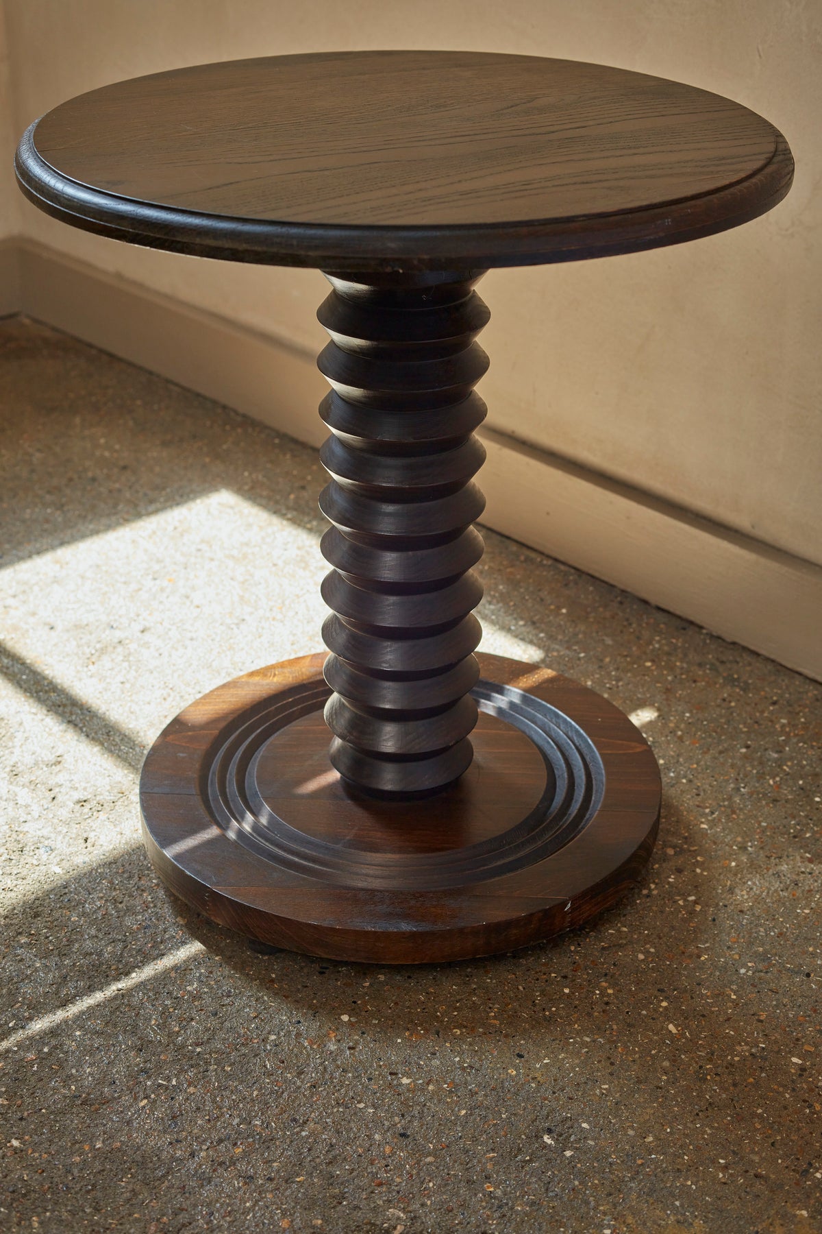 Charles Dudouyt Inspired Oak Gueridon Side Table