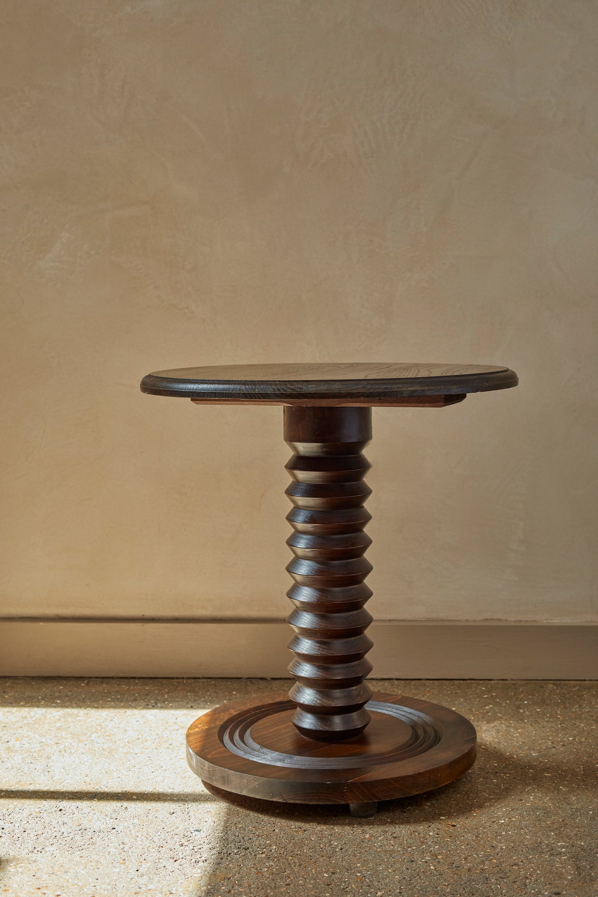Charles Dudouyt Inspired Oak Gueridon Side Table