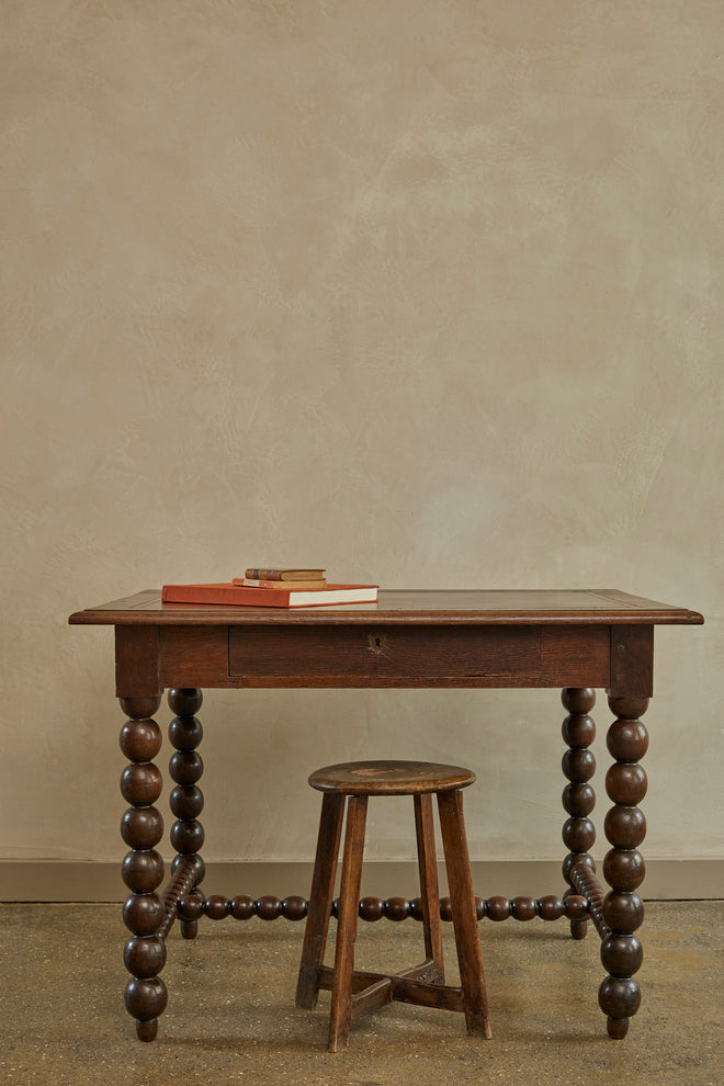 An Oak Louis XIII Bobbin Legged Desk