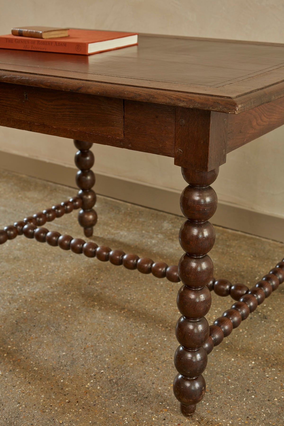 An Oak Louis XIII Bobbin Legged Desk