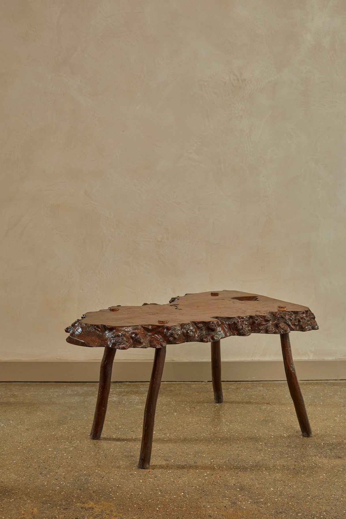 Brutalist Burl Coffee Table