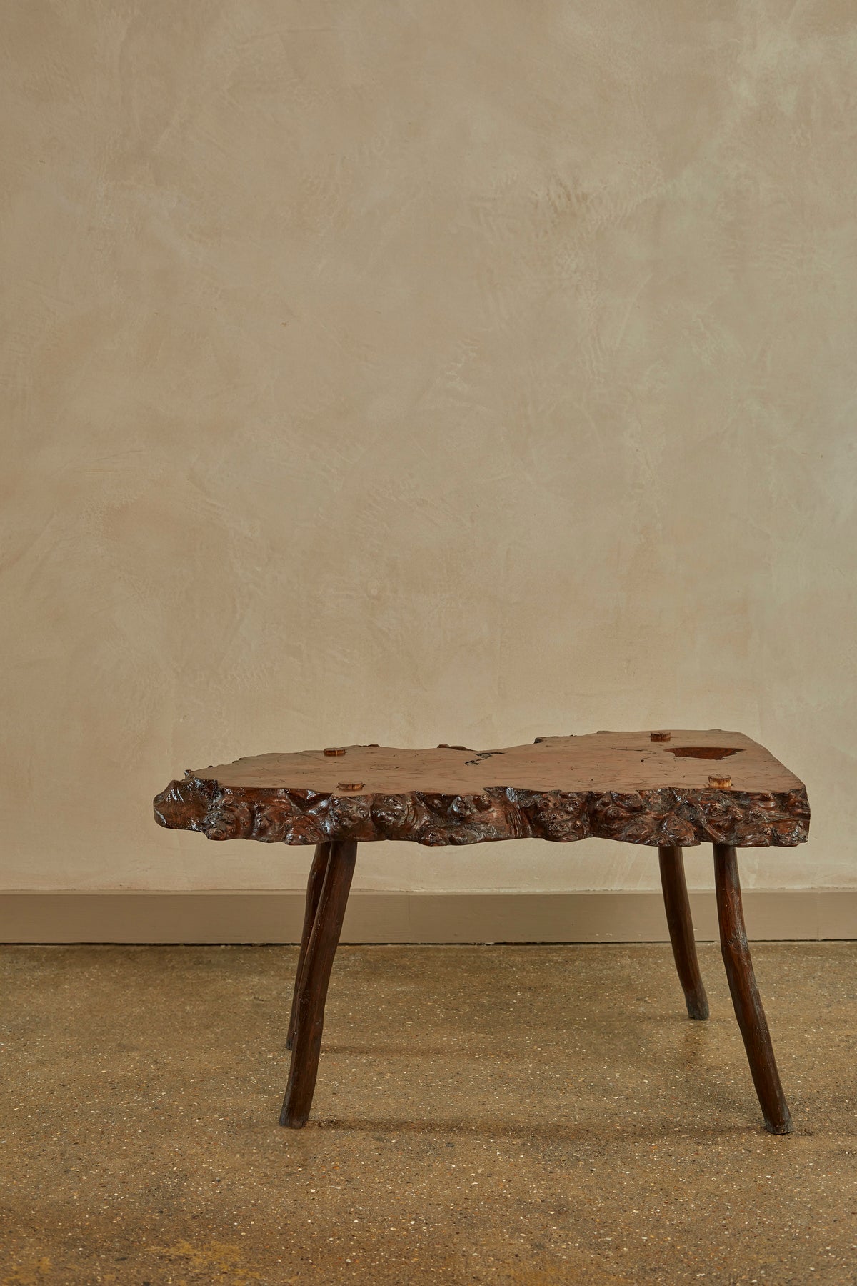 Brutalist Burl Coffee Table