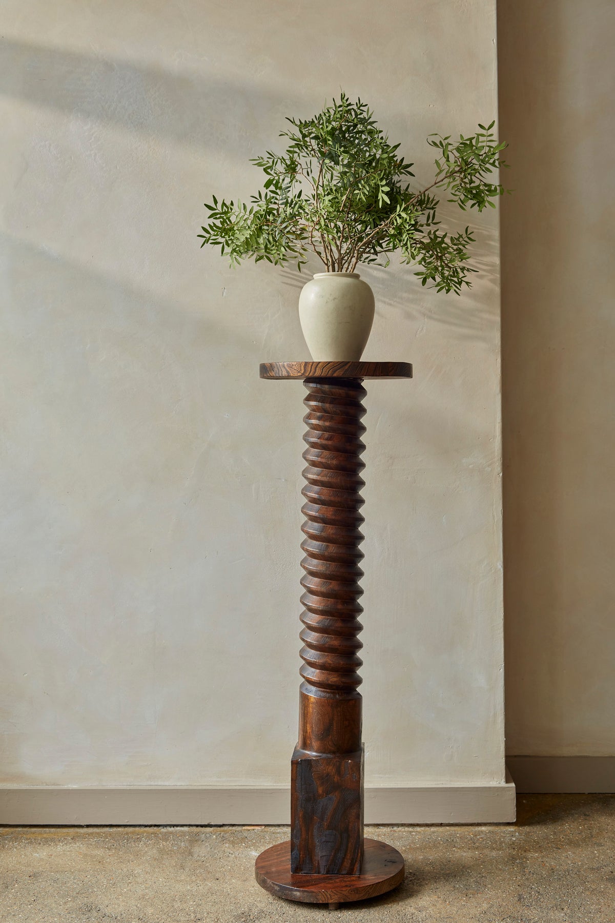 Decorative Turned Oak Plinth