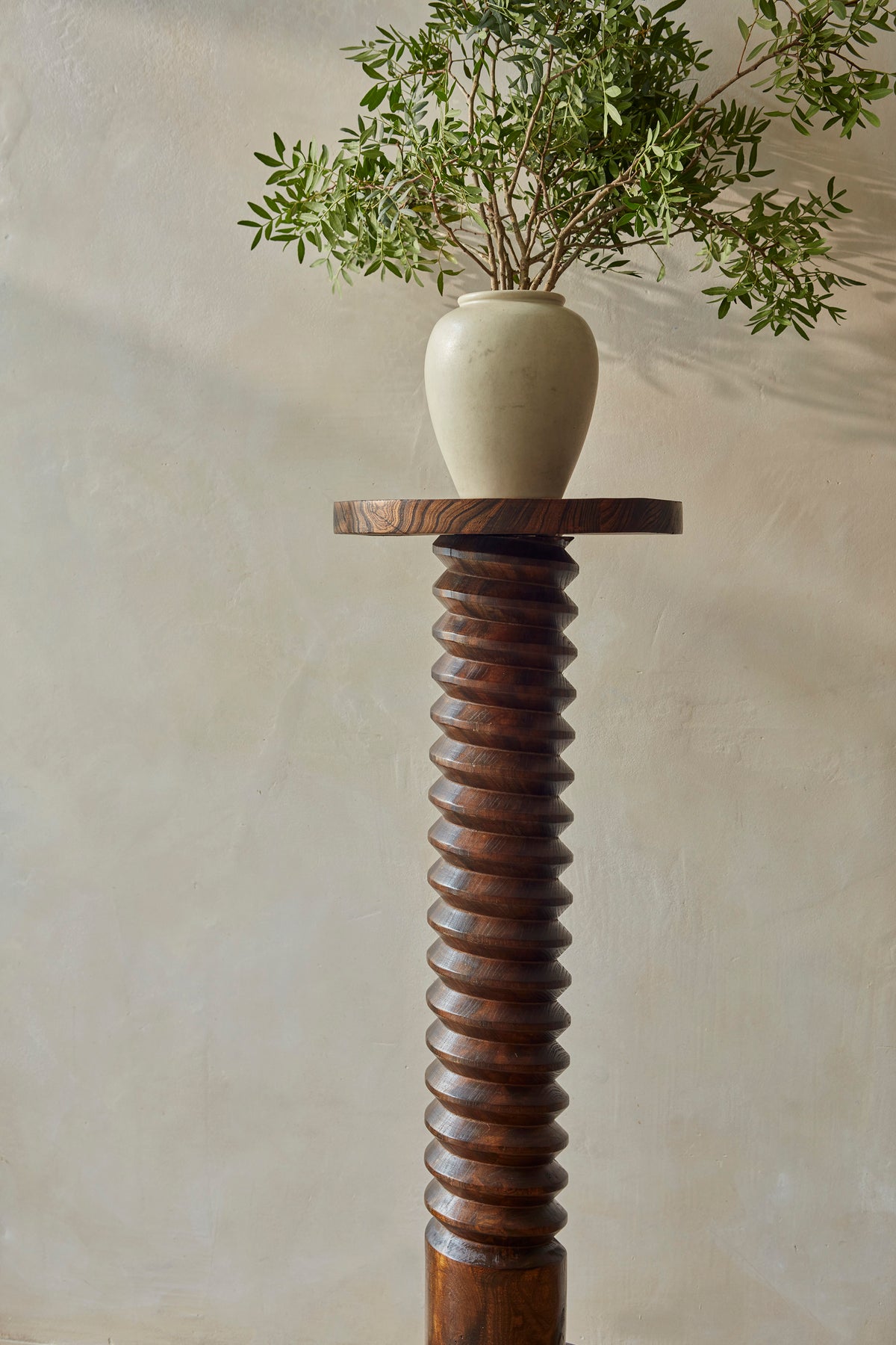 Decorative Turned Oak Plinth
