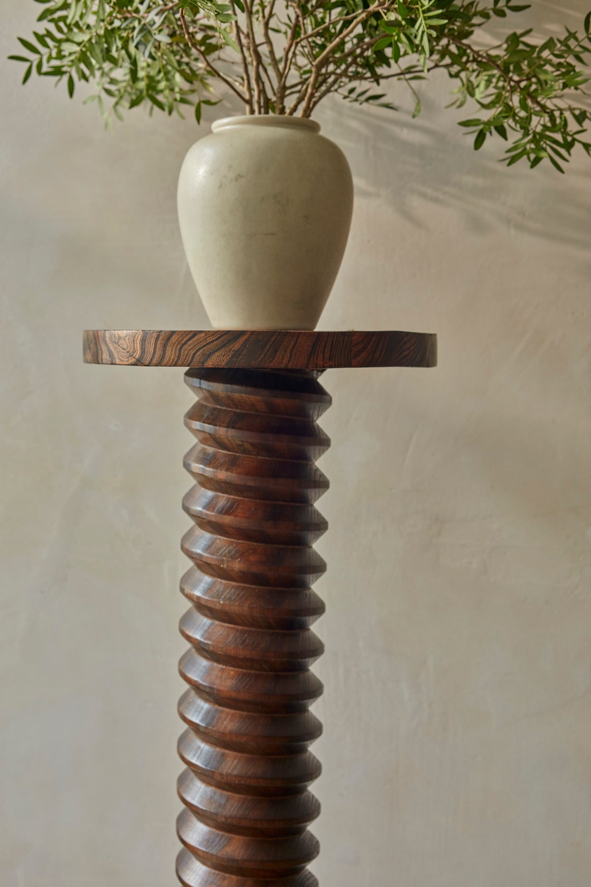 Decorative Turned Oak Plinth