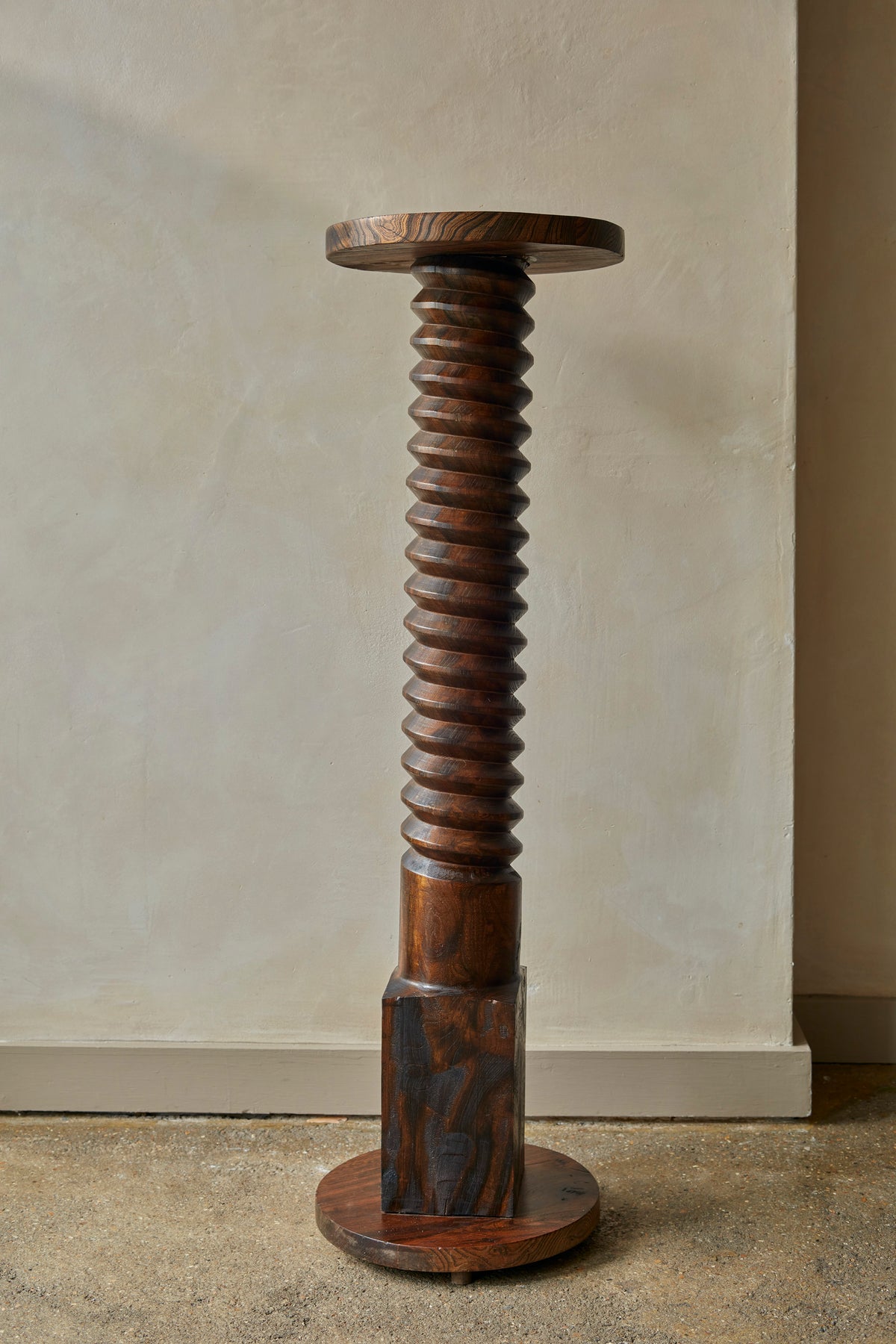Decorative Turned Oak Plinth