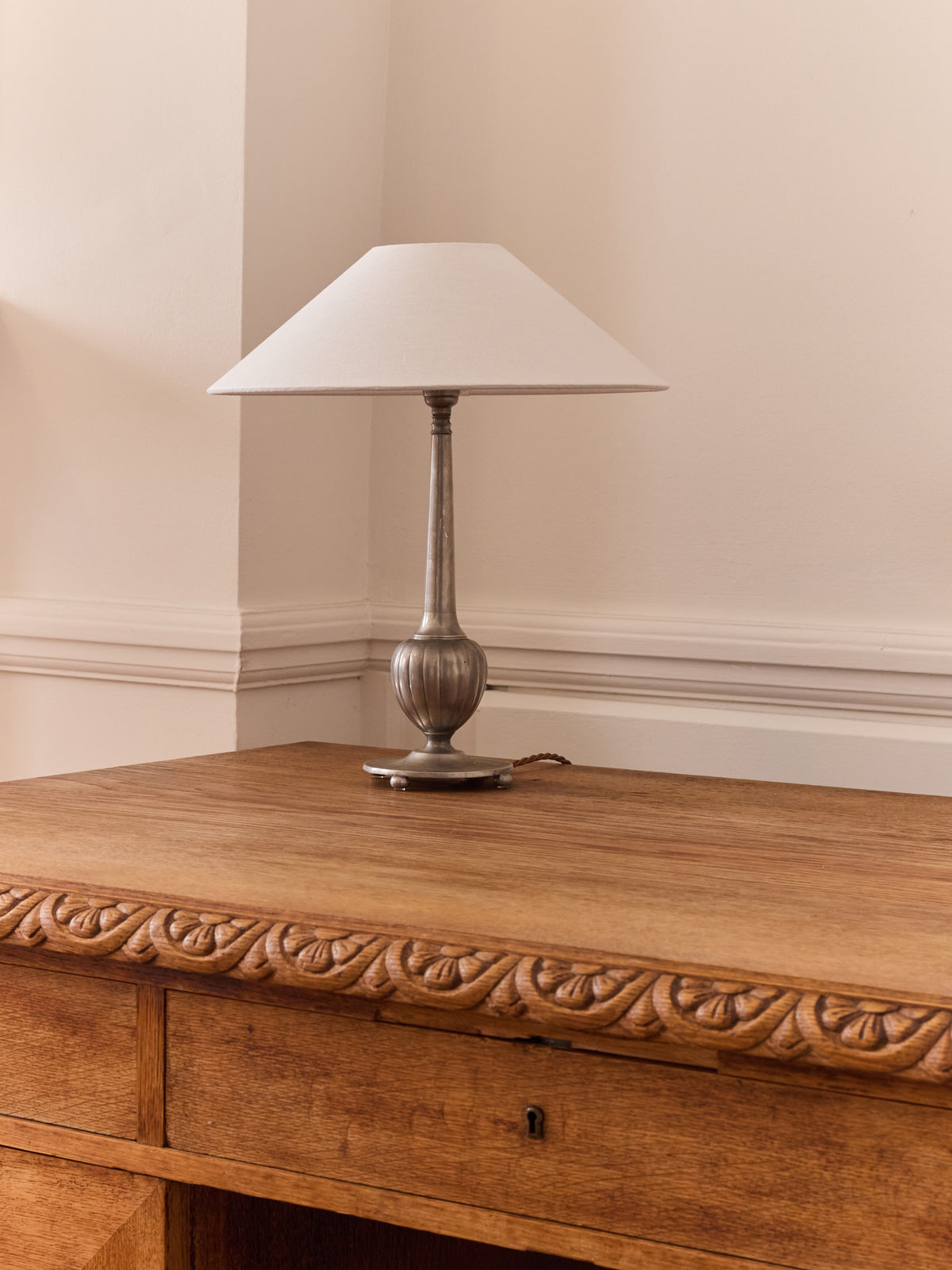 Swedish Pewter Table Lamp