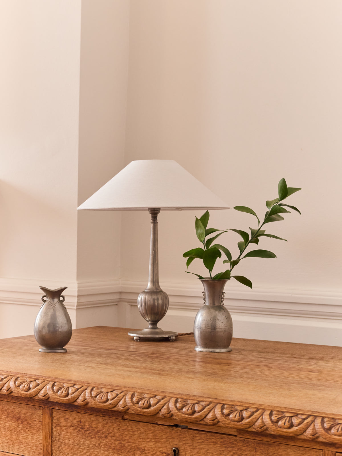 An Art Deco Pewter Vase