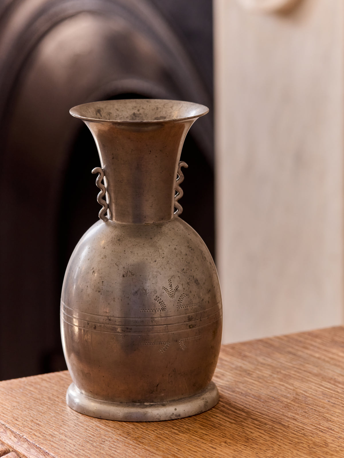 An Art Deco Pewter Vase