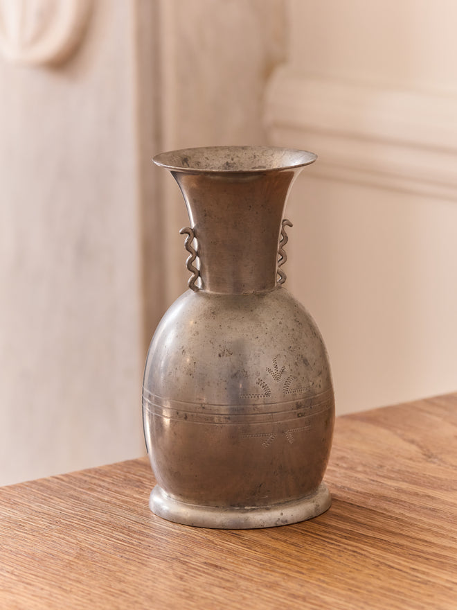 An Art Deco Pewter Vase