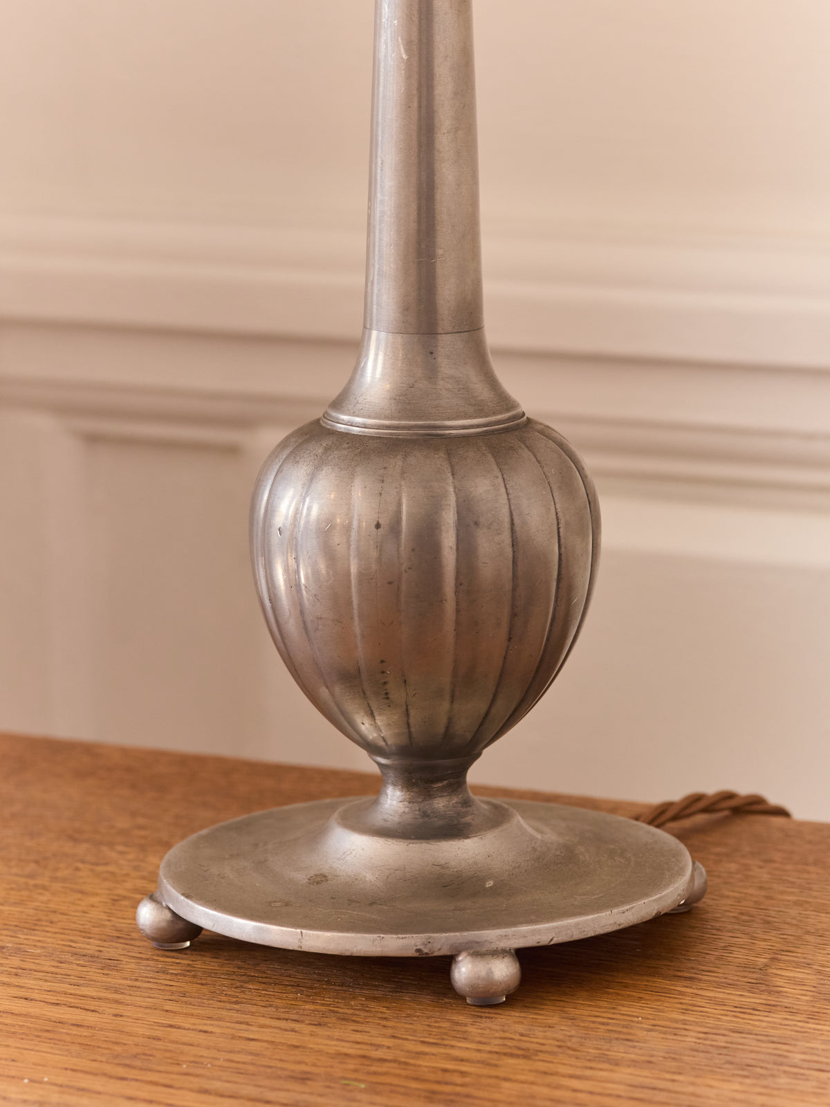 Swedish Pewter Table Lamp