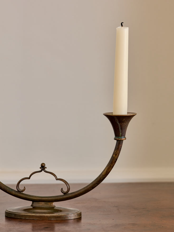 Double Armed Bronze Candelabra by Just Andersen