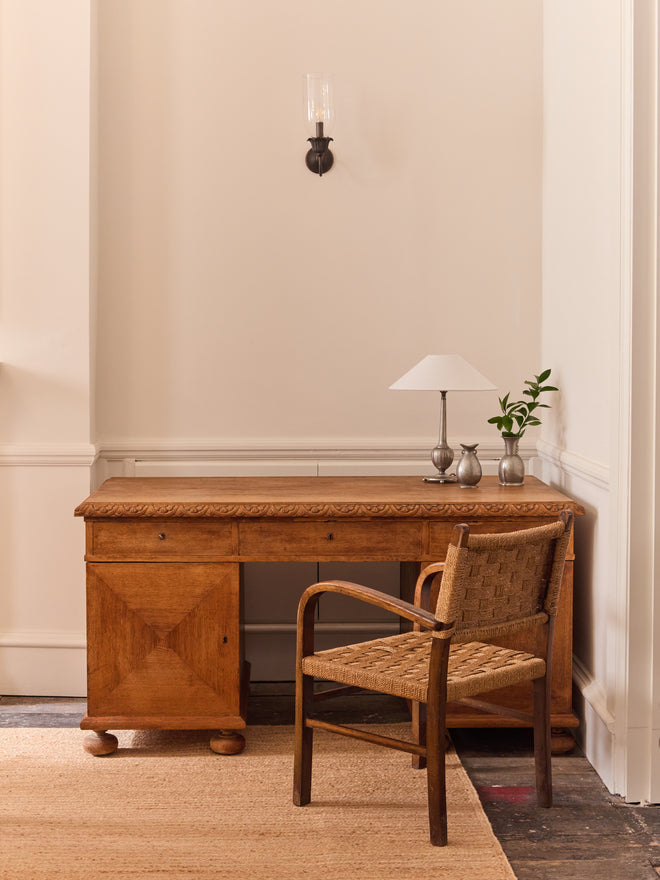 Pedestal Writing Desk on Bun Feet