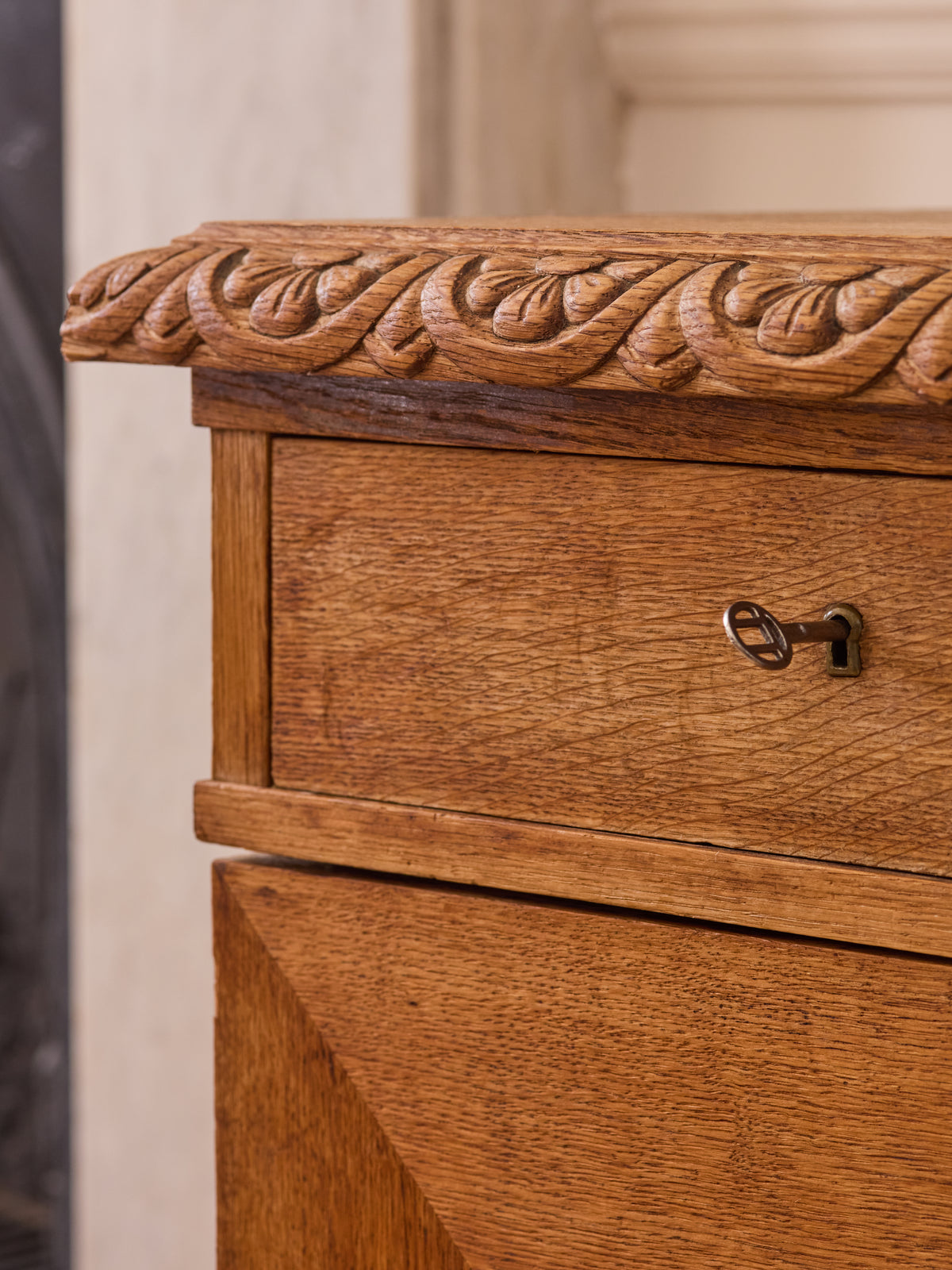 Pedestal Writing Desk on Bun Feet