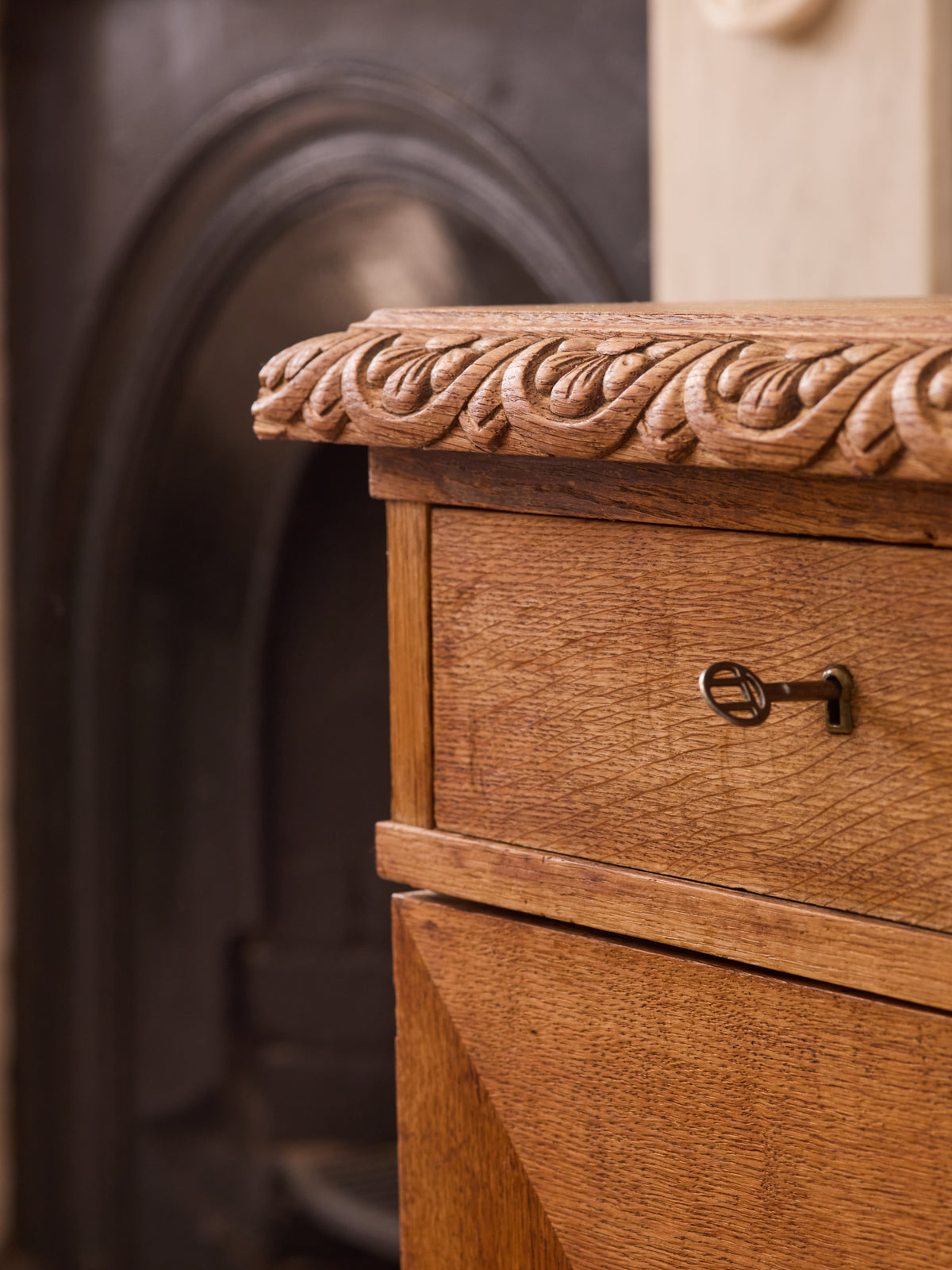 Pedestal Writing Desk on Bun Feet
