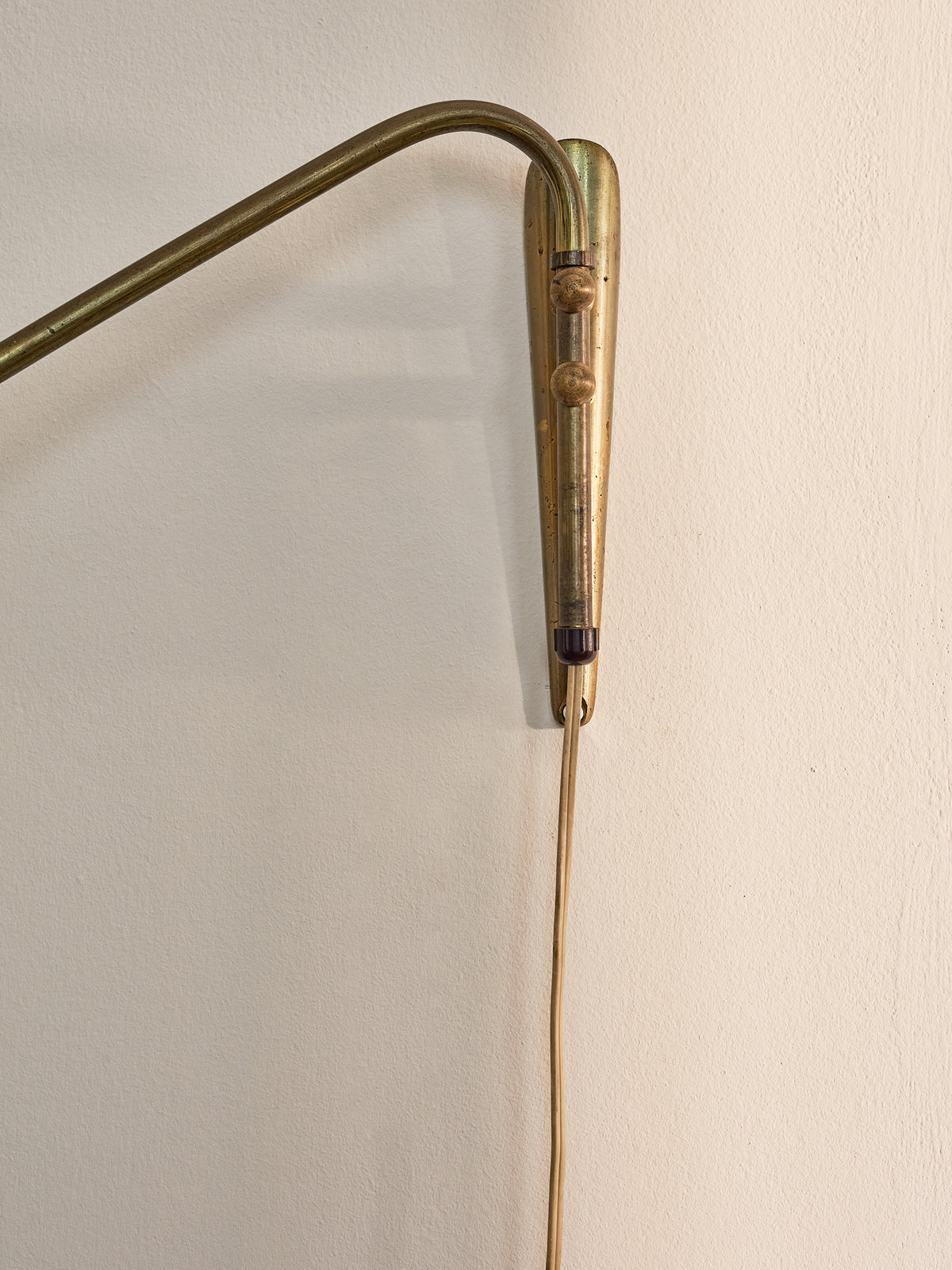 Mid-Century Danish Brass Swing-Arm Wall Lamp