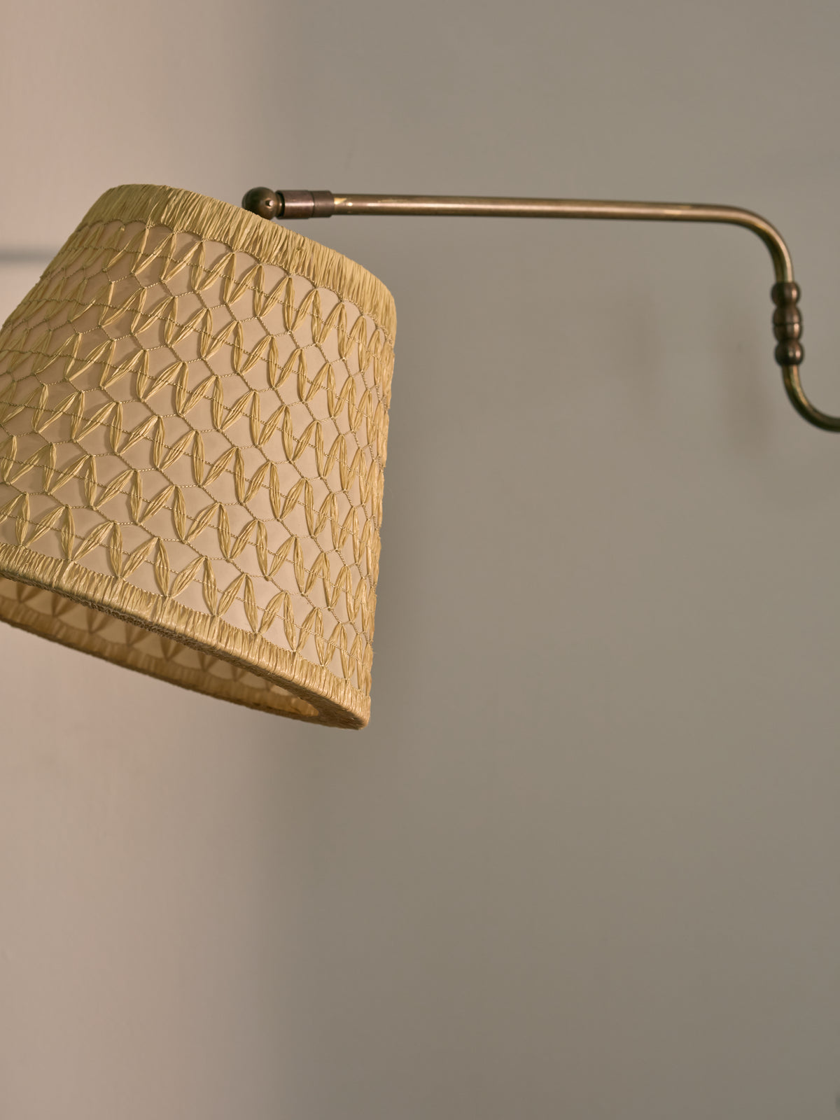 Mid-Century Danish Brass Swing-Arm Wall Lamp