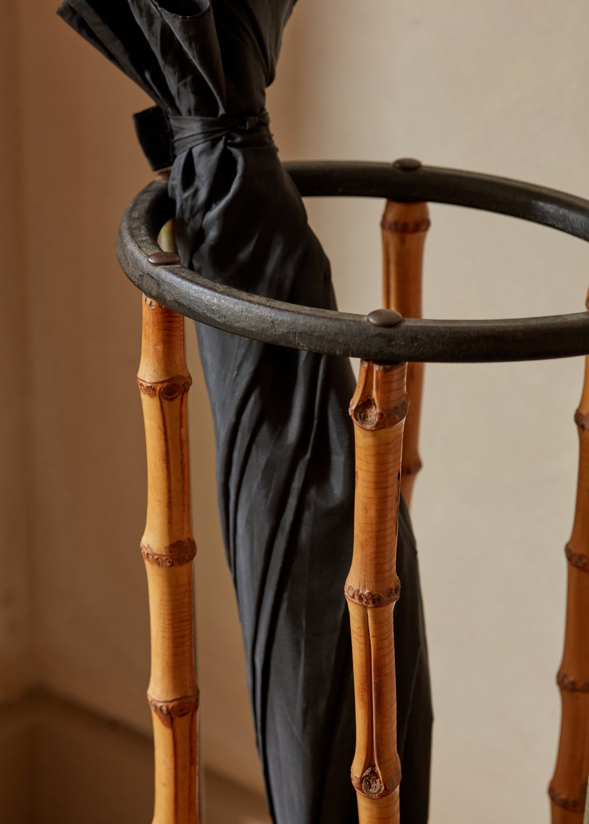 French Bamboo Umbrella Stand