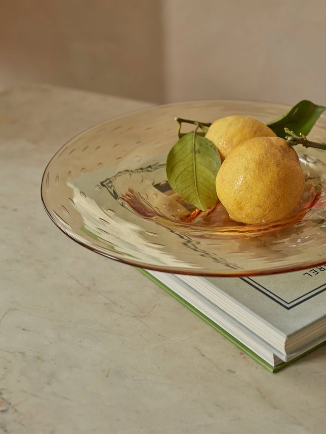 A large Early 20th Century Amber Glass Centrepiece