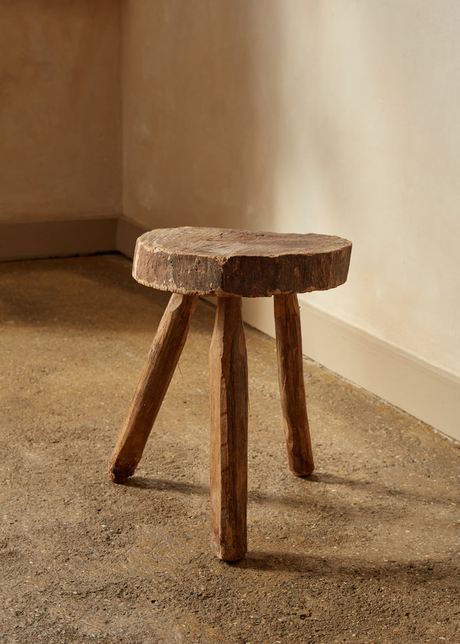 Rustic Three Legged Stool