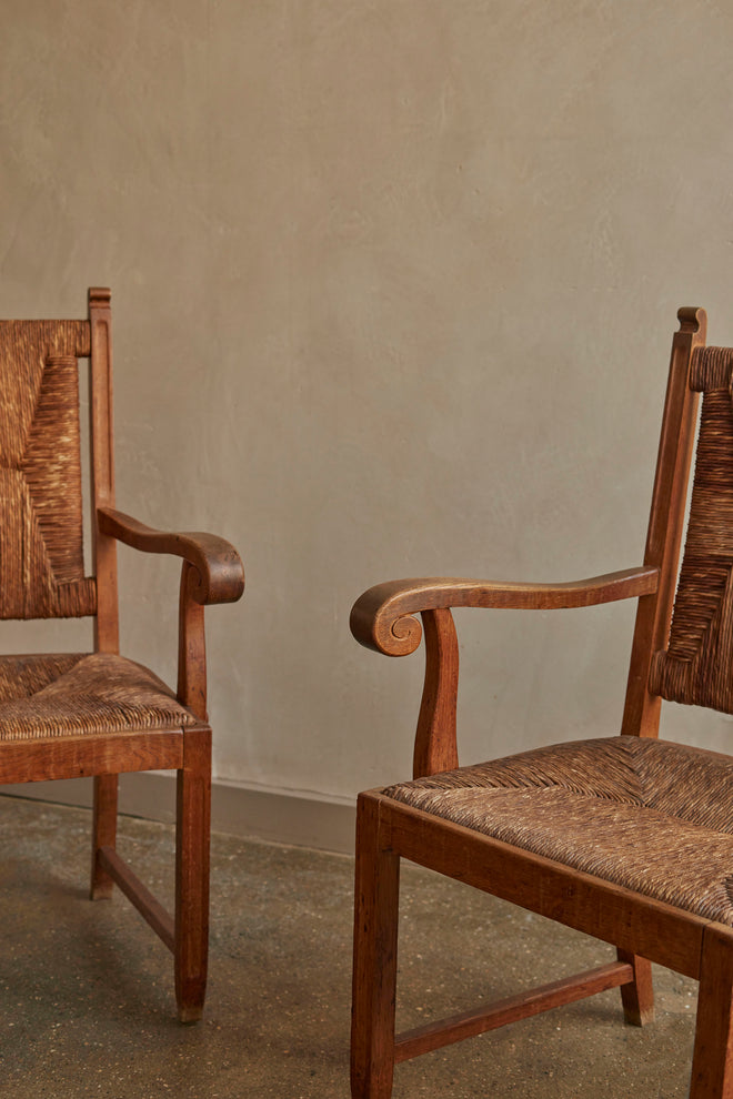 A Set of Four 1940's French Rattan Chairs