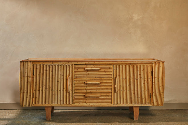 Mid-Century Bamboo Fronted Sideboard by Angraves