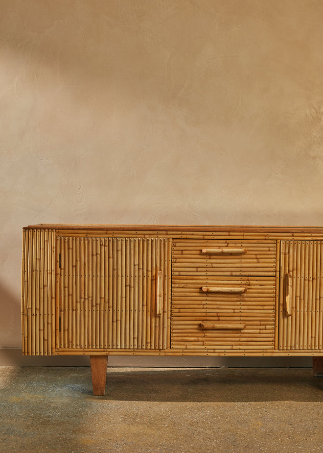 Mid-Century Bamboo Fronted Sideboard by Angraves