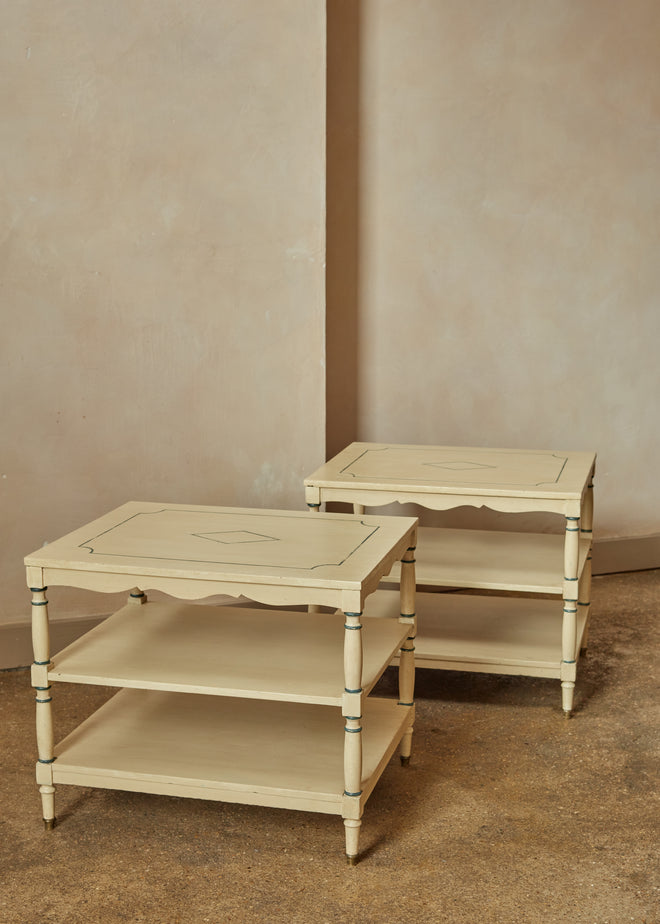 Gustavian Style Painted End Tables