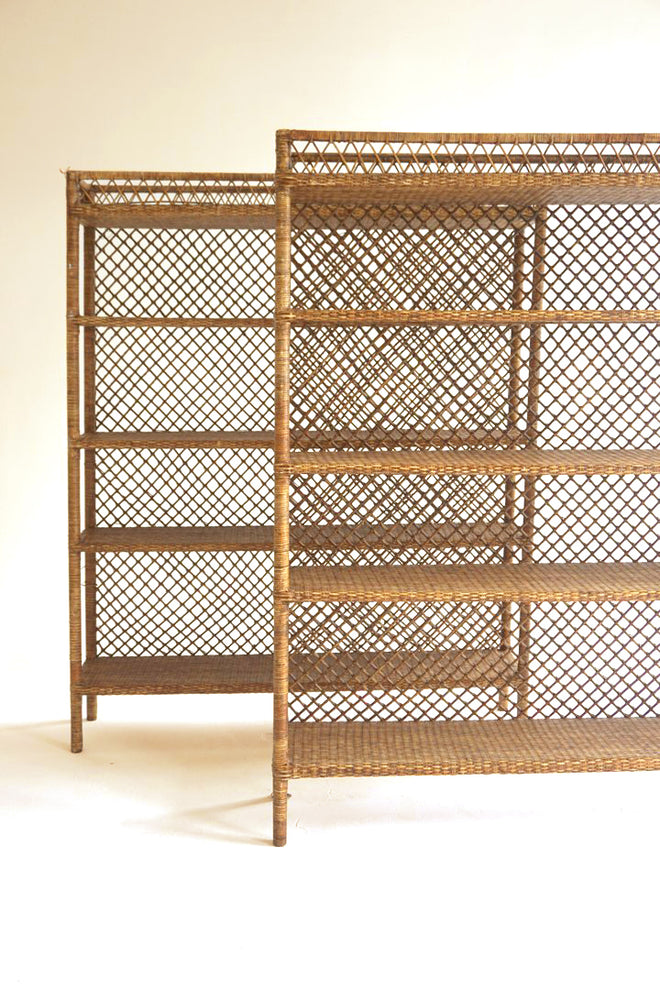 Pair of Enormous Rattan Bookcases