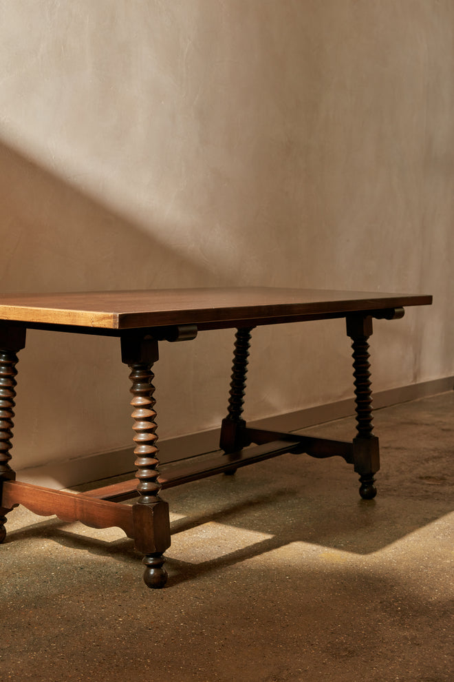 1950's French Oak Dining Table