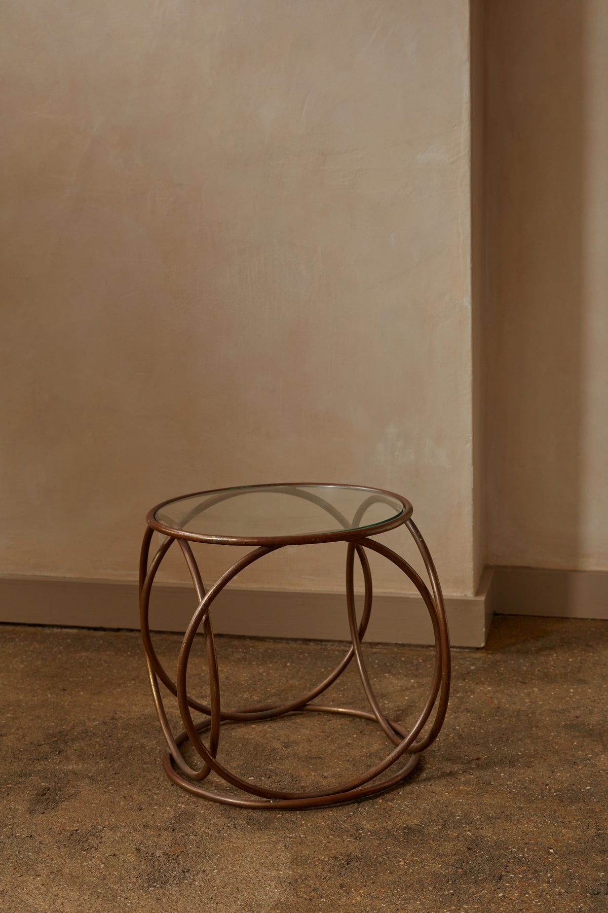 Mid-Century French Gilded Brass Side Table