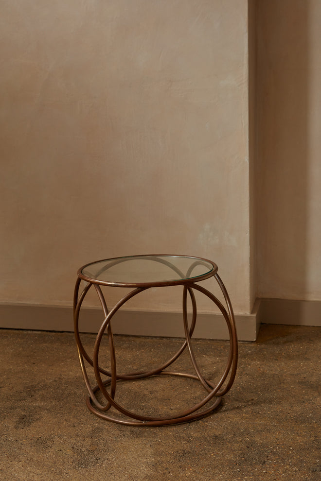 Mid-Century French Gilded Brass Side Table